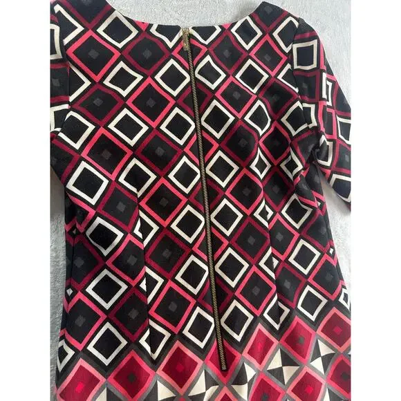 Eliza J Geometric Print Stretch Sheath Dress – Size 4 - Picture 3 of 4